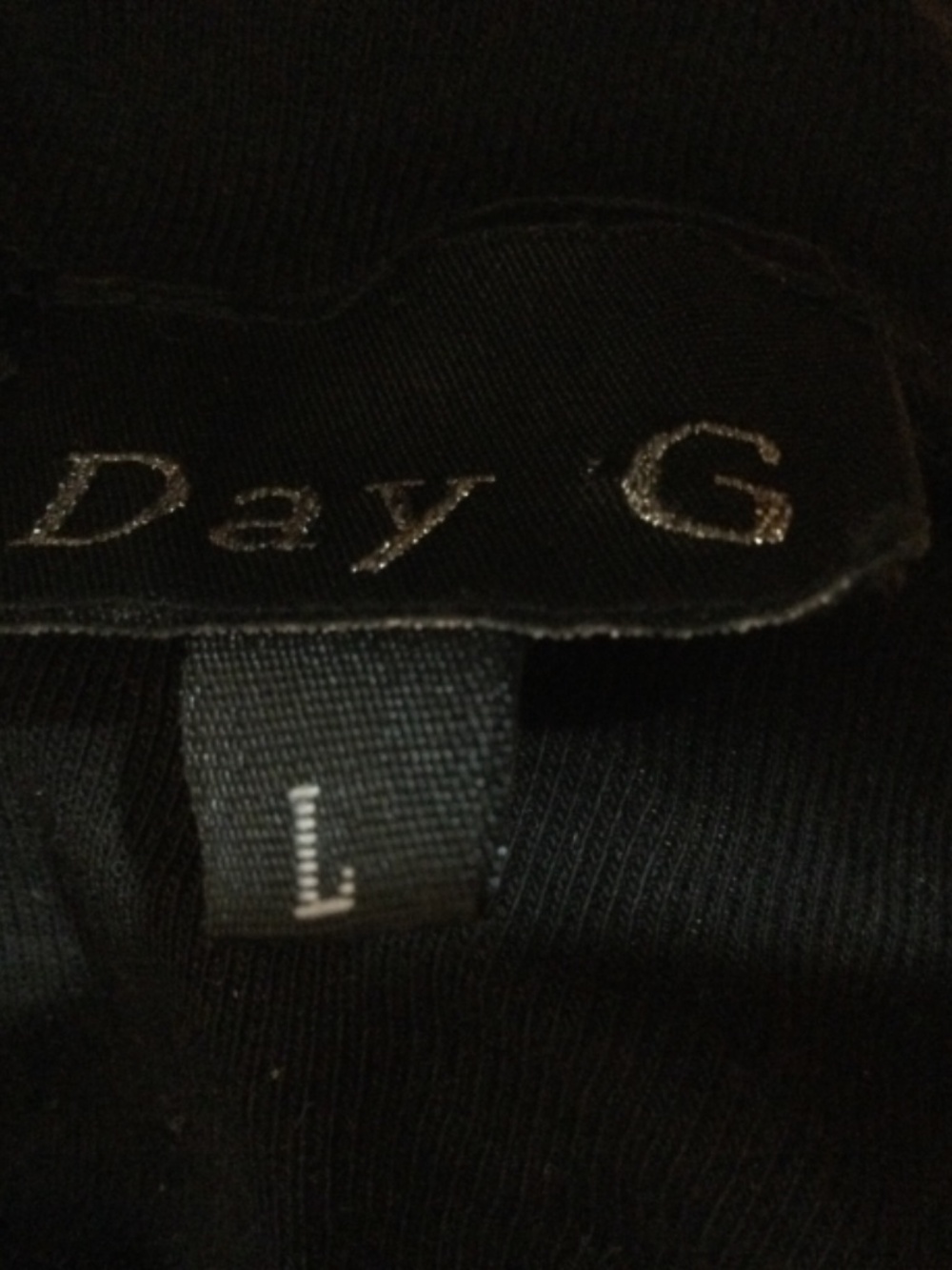 DAY G Black Rhinestone Fringe Zipper Preowned - Picture 5 of 5